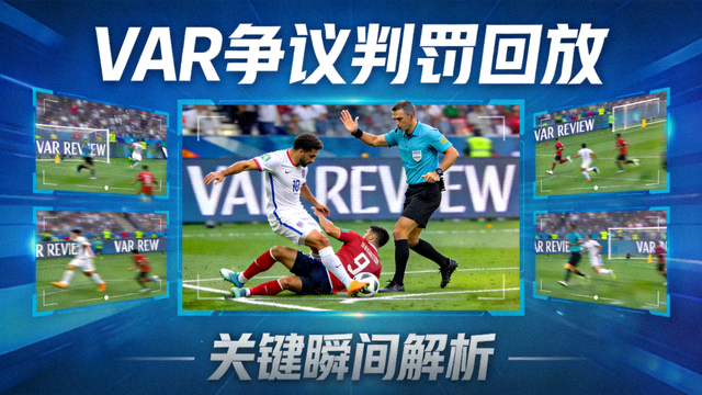 足球比赛VAR争议判罚回放视频封面画面